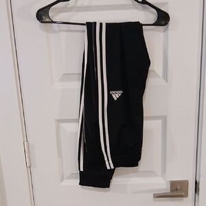 adidas Kids Black Sweatpants with White Stripes
